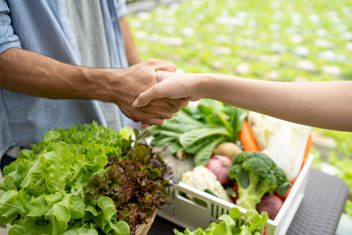 Farmers shaking hands